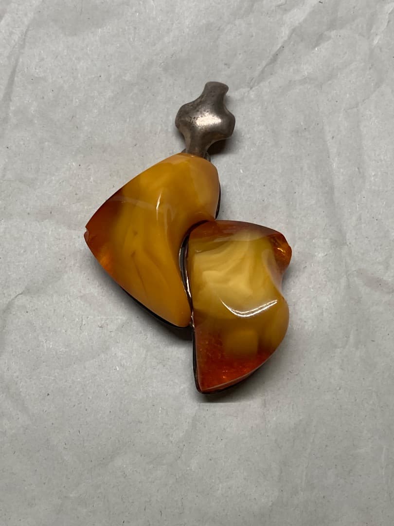 刻印 大型 ロイヤルアンバー デザイン ペンダント トップ