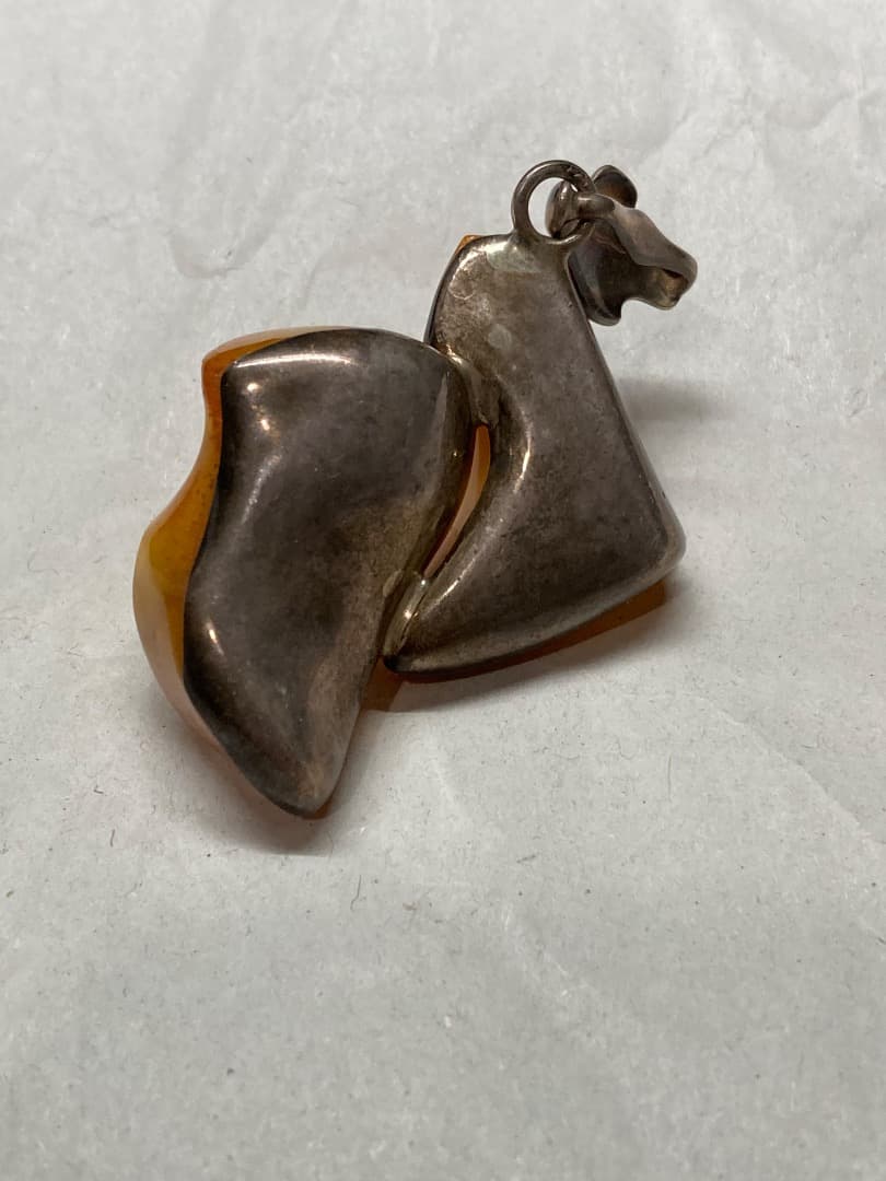 刻印 大型 ロイヤルアンバー デザイン ペンダント トップ