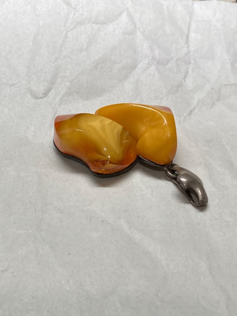 刻印 大型 ロイヤルアンバー デザイン ペンダント トップ