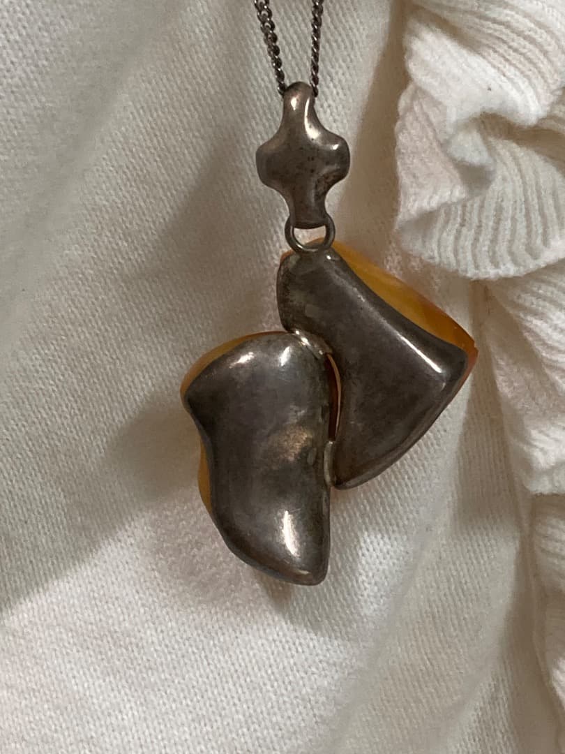 刻印 大型 ロイヤルアンバー デザイン ペンダント トップ