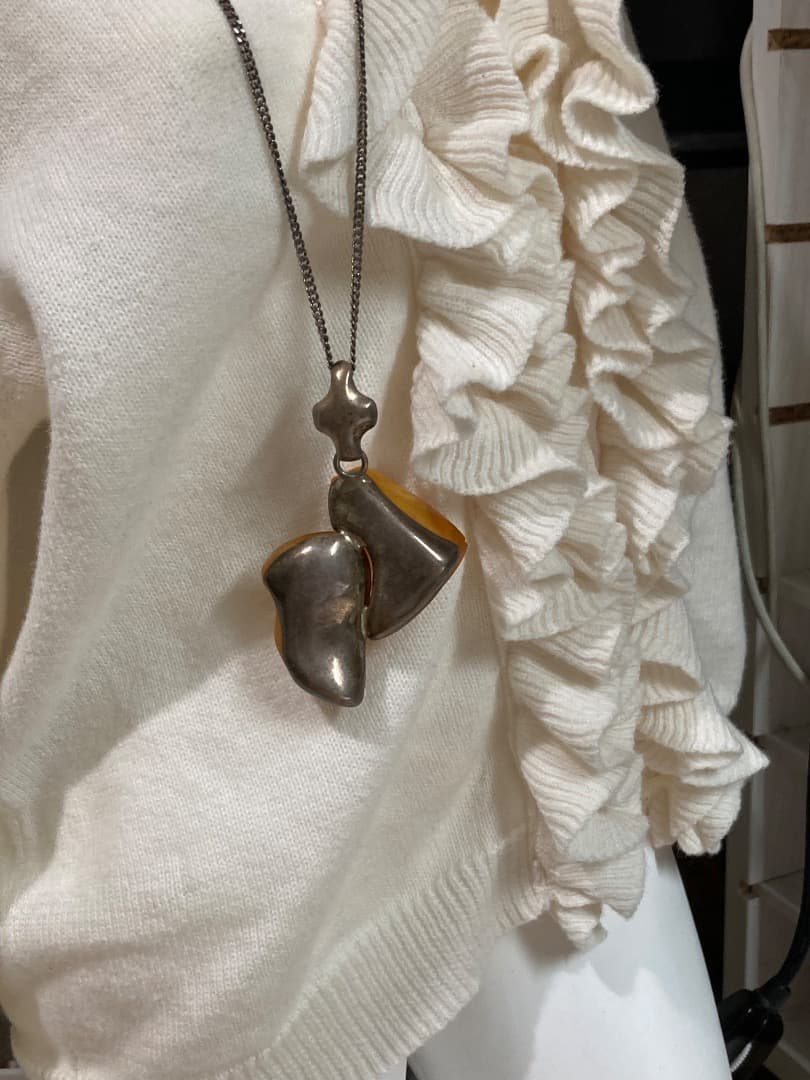 刻印 大型 ロイヤルアンバー デザイン ペンダント トップ