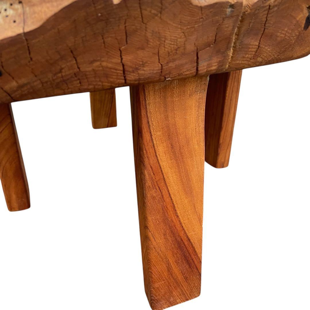 座卓　バール杢 ポプラ 一枚板 無垢材 瘤杢 チギリ ダイニングテーブル 希少