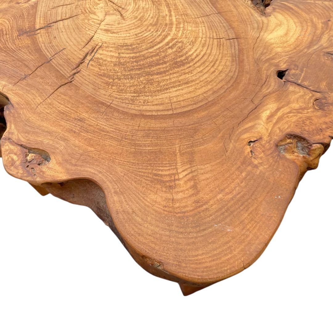 座卓　バール杢 ポプラ 一枚板 無垢材 瘤杢 チギリ ダイニングテーブル 希少