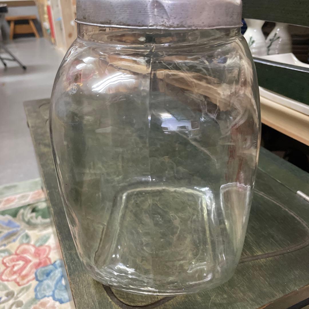 昭和古ガラス瓶　駄菓子屋さんのお菓子入れ　昭和初期使用されたガラス容器