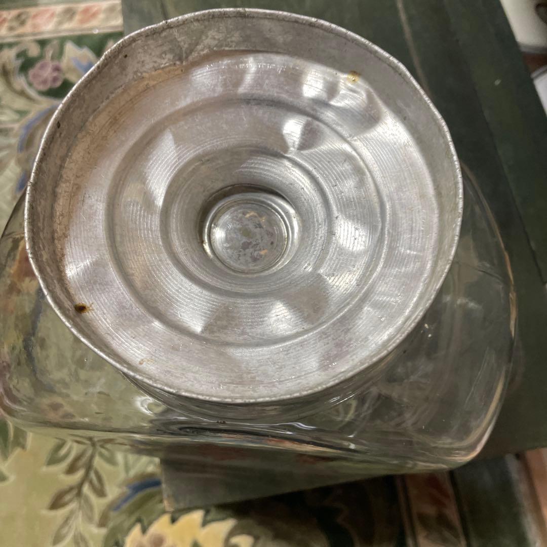 昭和古ガラス瓶　駄菓子屋さんのお菓子入れ　昭和初期使用されたガラス容器