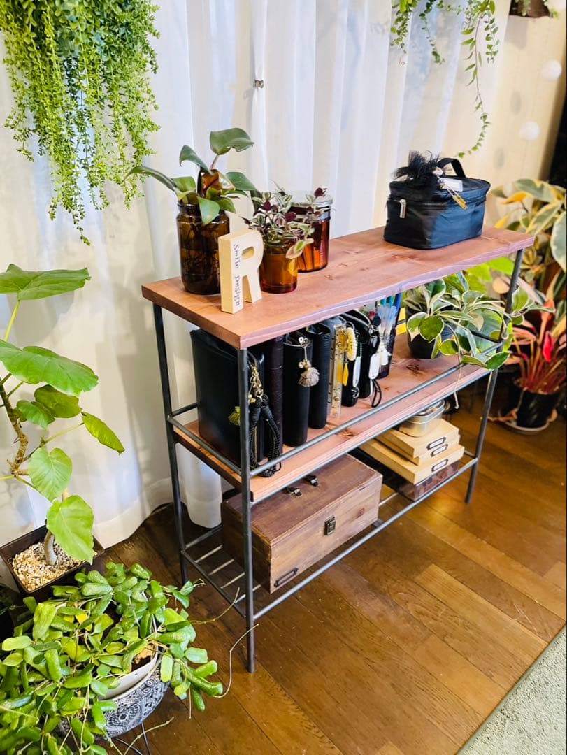 送料込）アイアン家具　アイアンシェルフ 男前　モダン　インダストリアル　無骨