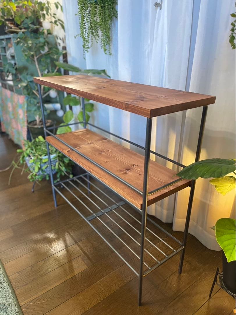 送料込）アイアン家具　アイアンシェルフ 男前　モダン　インダストリアル　無骨