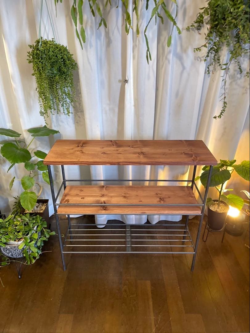 送料込）アイアン家具　アイアンシェルフ 男前　モダン　インダストリアル　無骨