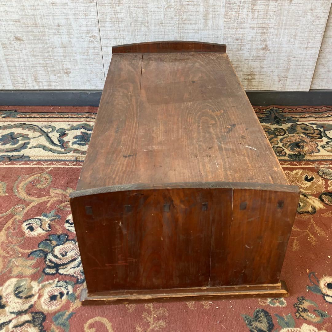 昭和レトロ アンティーク 古家具 木製文机 引き出し付き座卓 書斎机