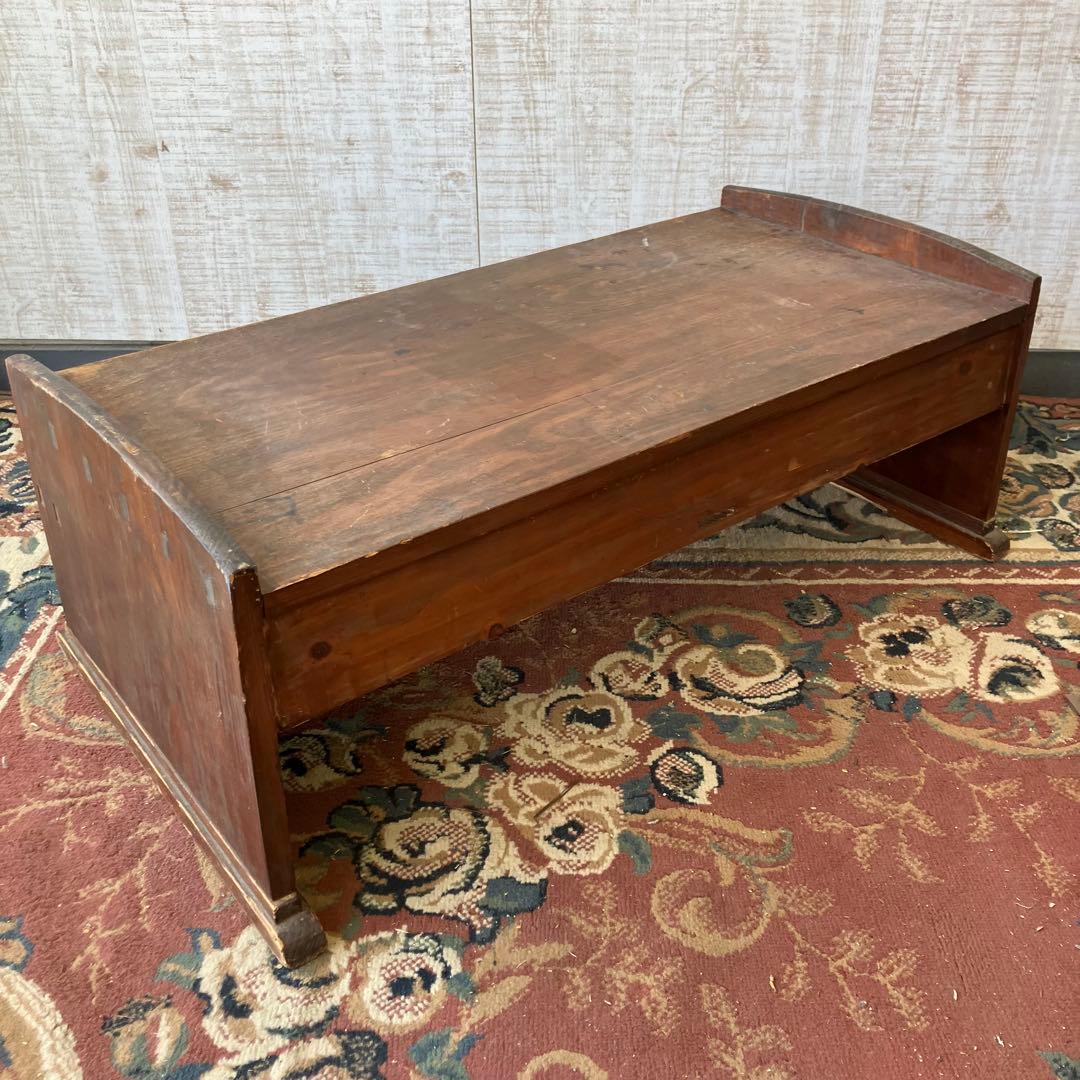 昭和レトロ アンティーク 古家具 木製文机 引き出し付き座卓 書斎机