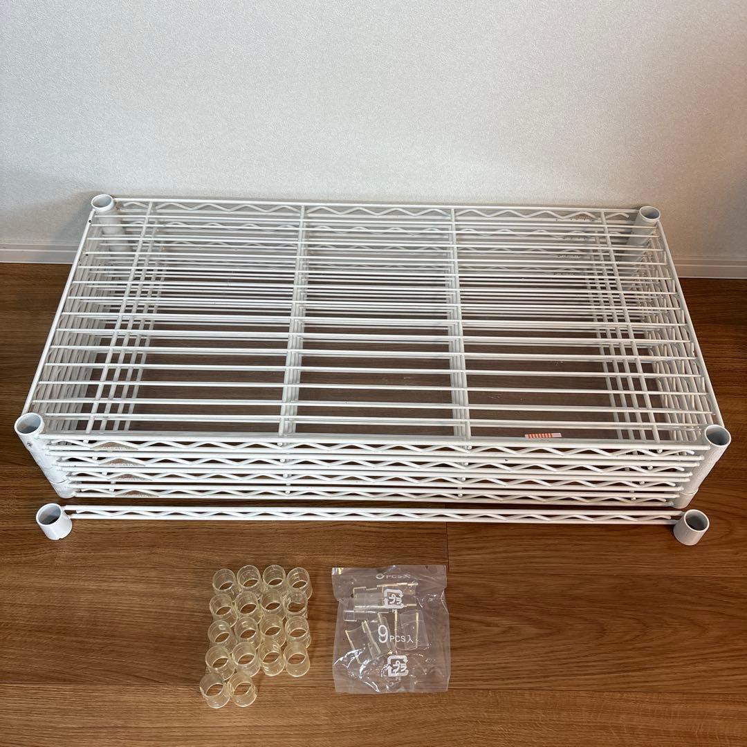 ホームエレクター シェルフ 4段 棚 幅90×奥行45×高さ100cm 白