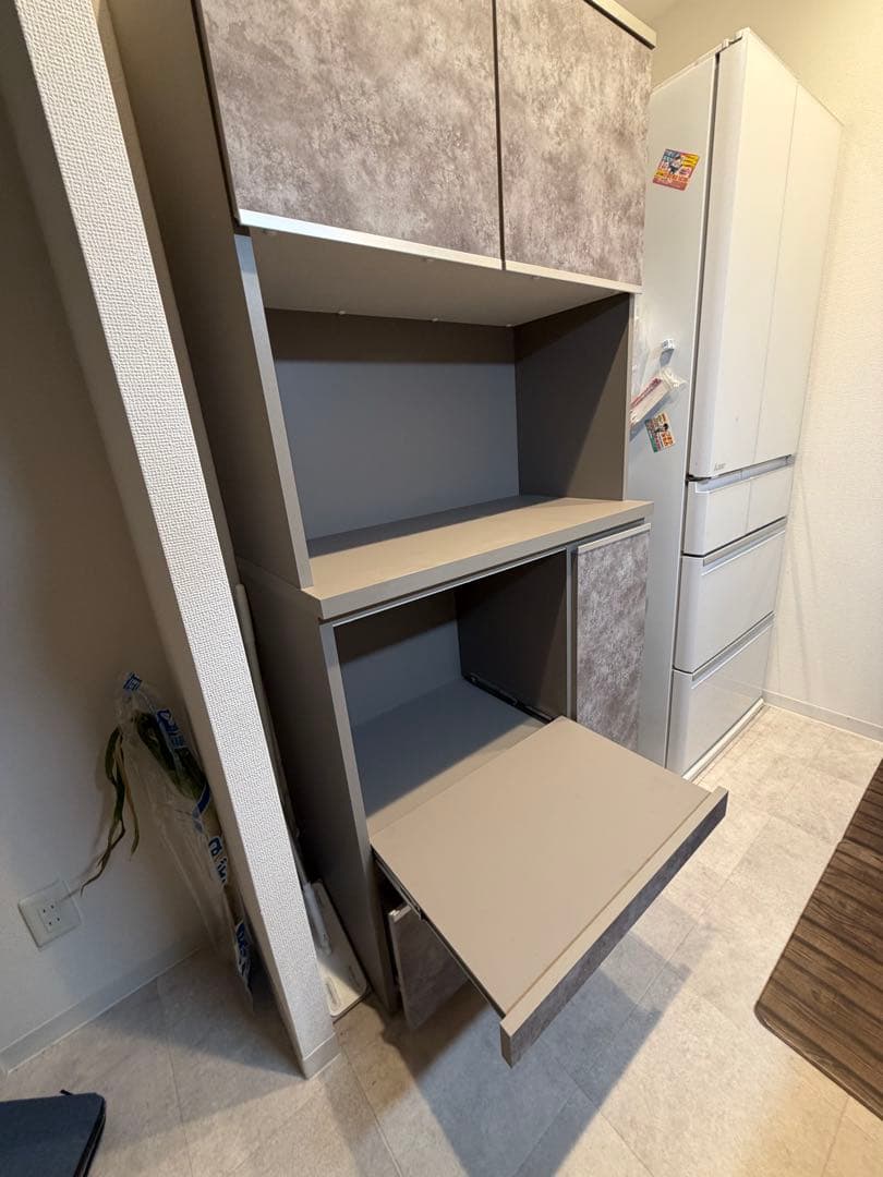 【最終値引き】グレー キッチン収納 食器棚