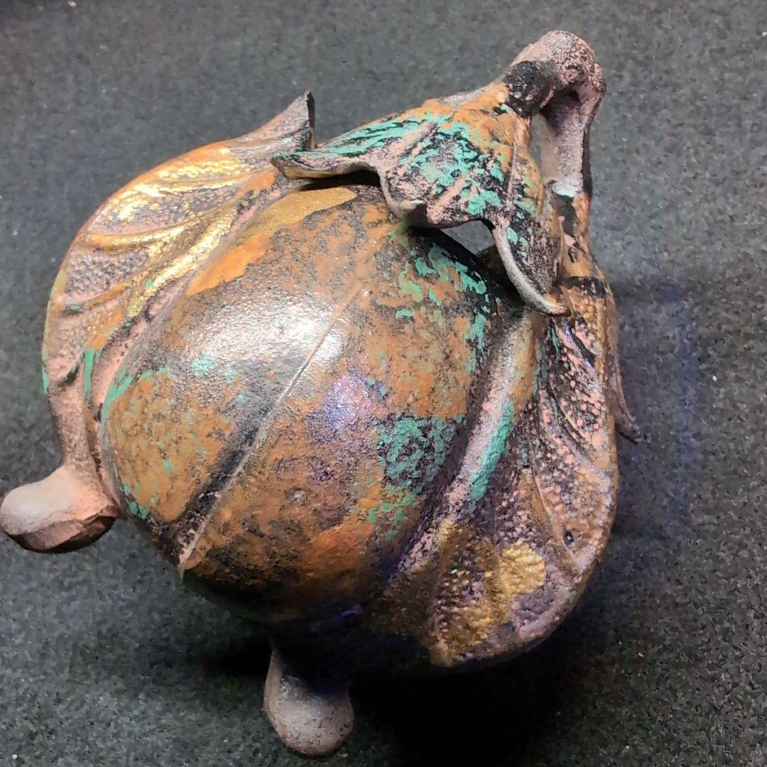 【茶道】香炉　茄子　三本足　鋳造　この形と色は素人には出せない風格ある逸品！