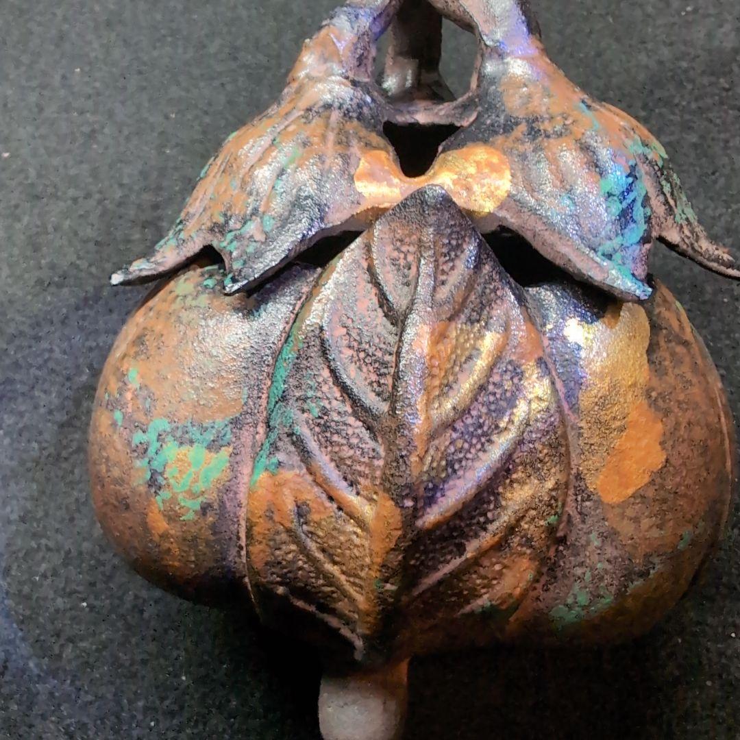 【茶道】香炉　茄子　三本足　鋳造　この形と色は素人には出せない風格ある逸品！