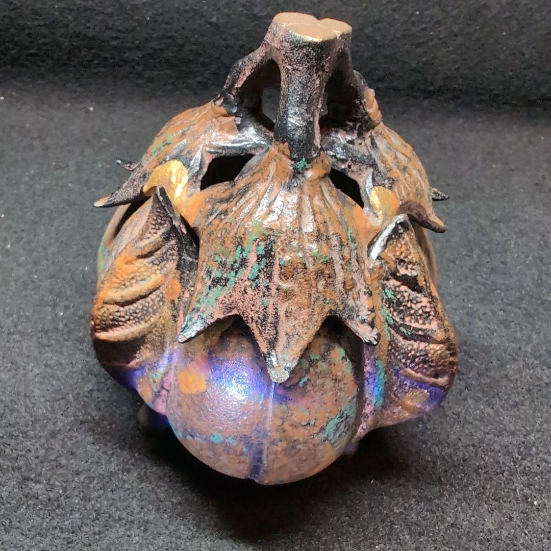 【茶道】香炉　茄子　三本足　鋳造　この形と色は素人には出せない風格ある逸品！