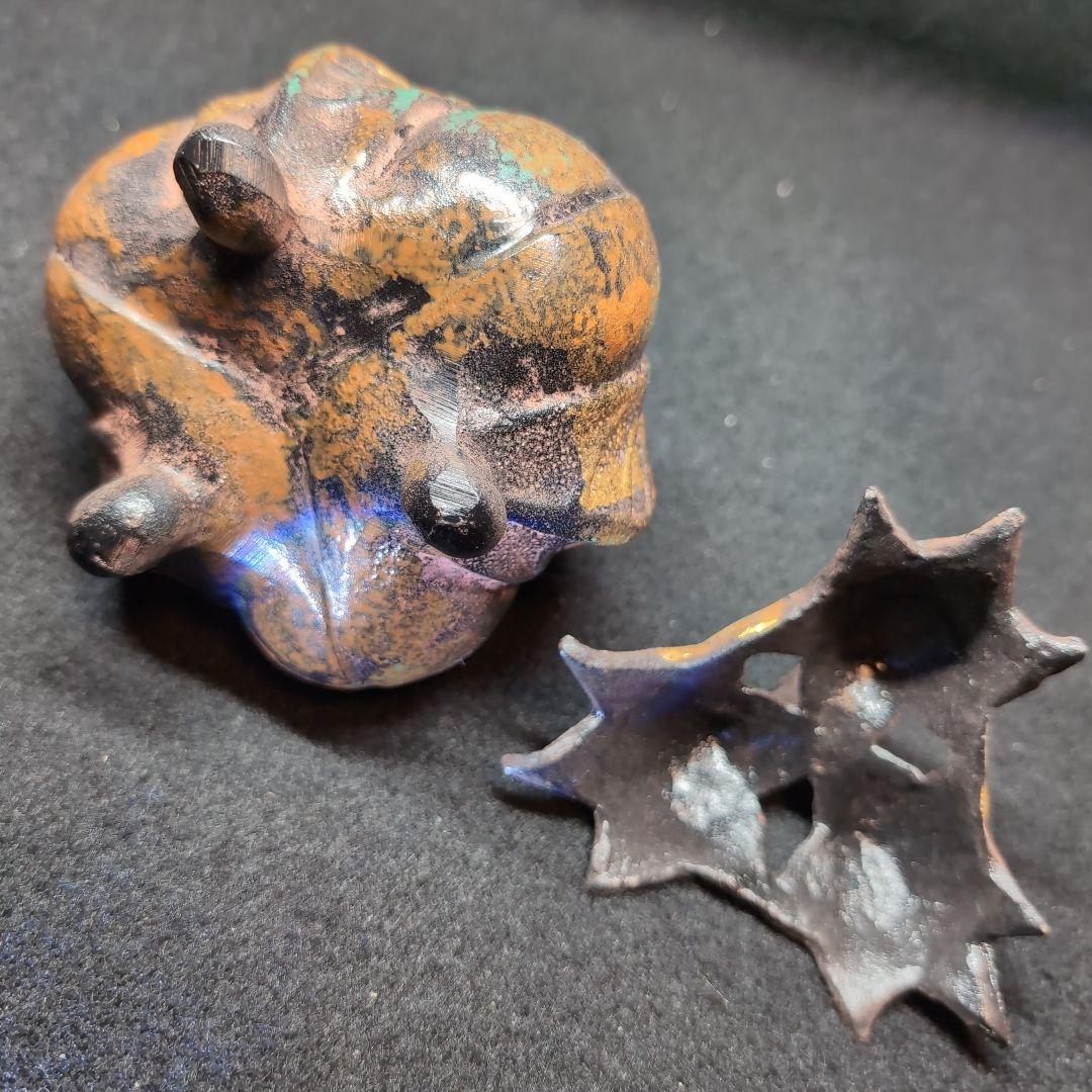 【茶道】香炉　茄子　三本足　鋳造　この形と色は素人には出せない風格ある逸品！