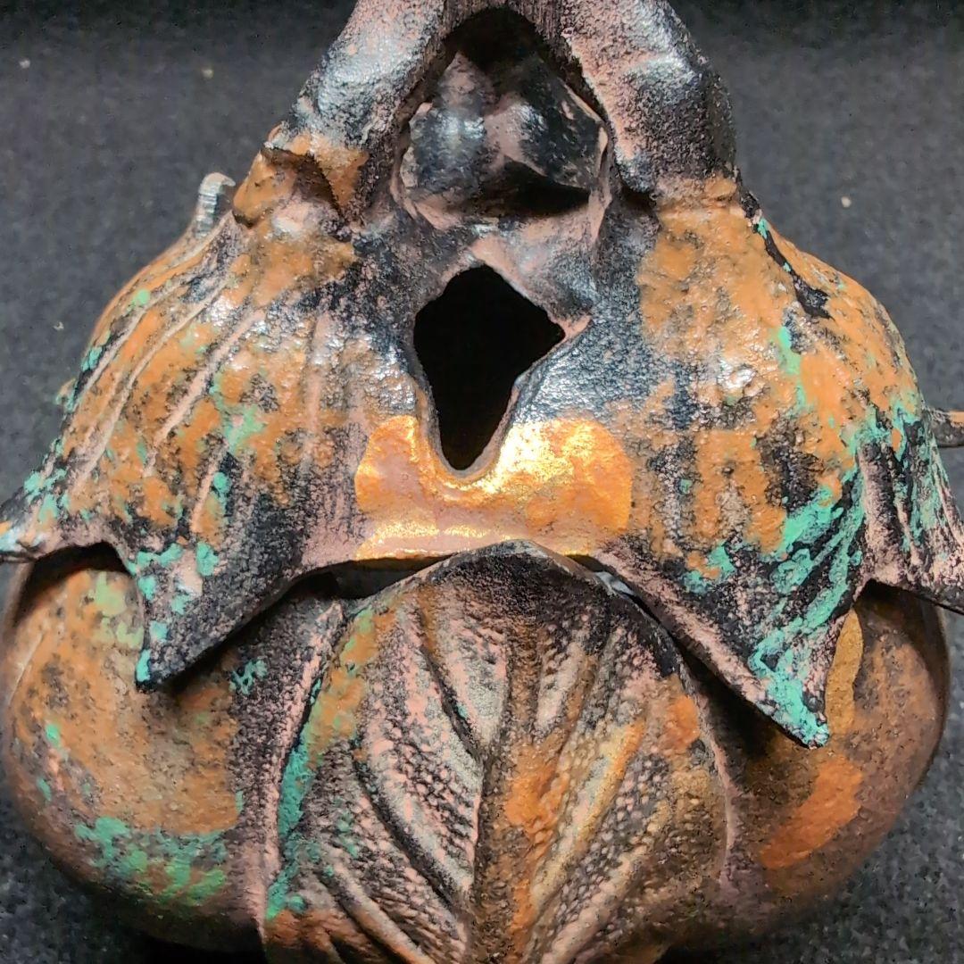 【茶道】香炉　茄子　三本足　鋳造　この形と色は素人には出せない風格ある逸品！