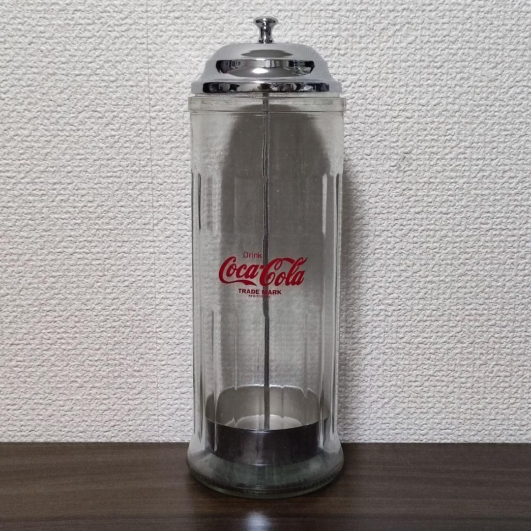 【コカコーラ】ストロー ホルダー ディスペンサー レトロ ガラス製