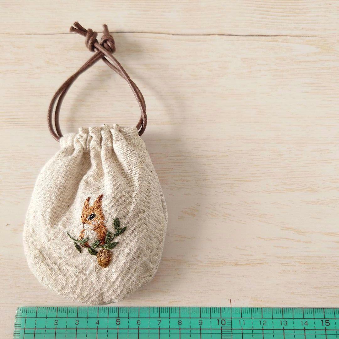 ちっちゃな巾着サシェ/詰替えタイプ【りすくんとどんぐり】