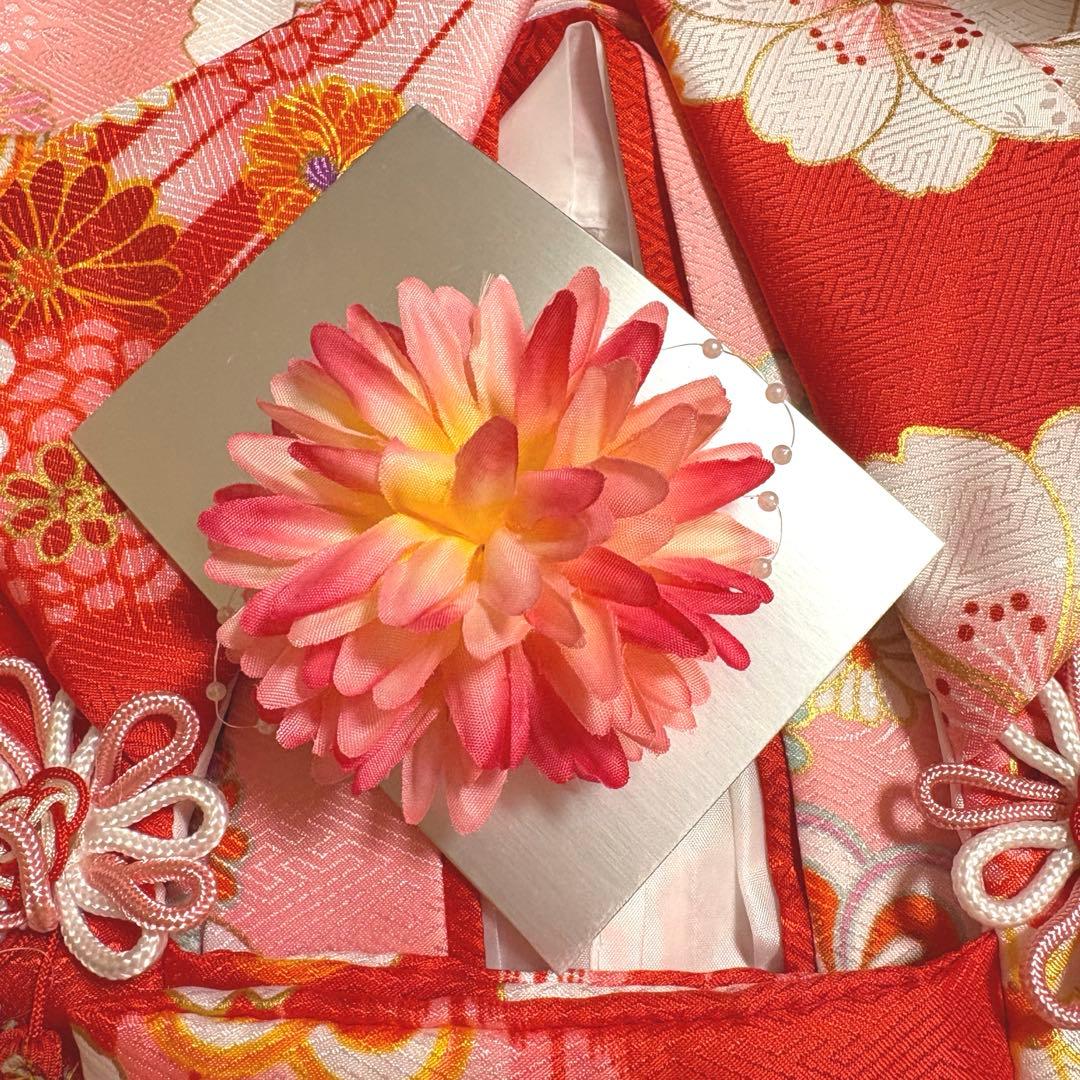 七五三 ３歳 女の子 着物セット 被布 フルセット 9点セット ピンク 花柄