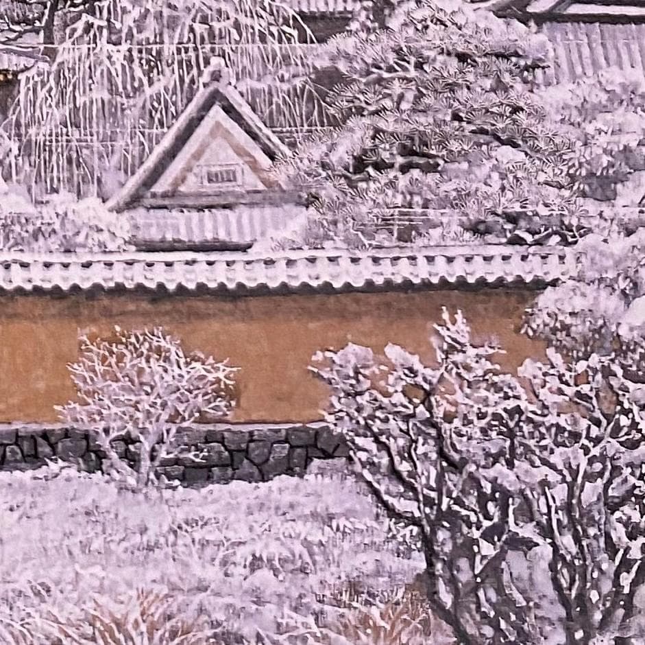 後藤純男、【雪の大和】、希少な額装用画集より、新品額装付、状態良好