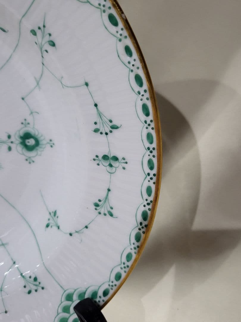 ロイヤル コペンハーゲン スープボウル グリーンフルーテッド ハーフレース