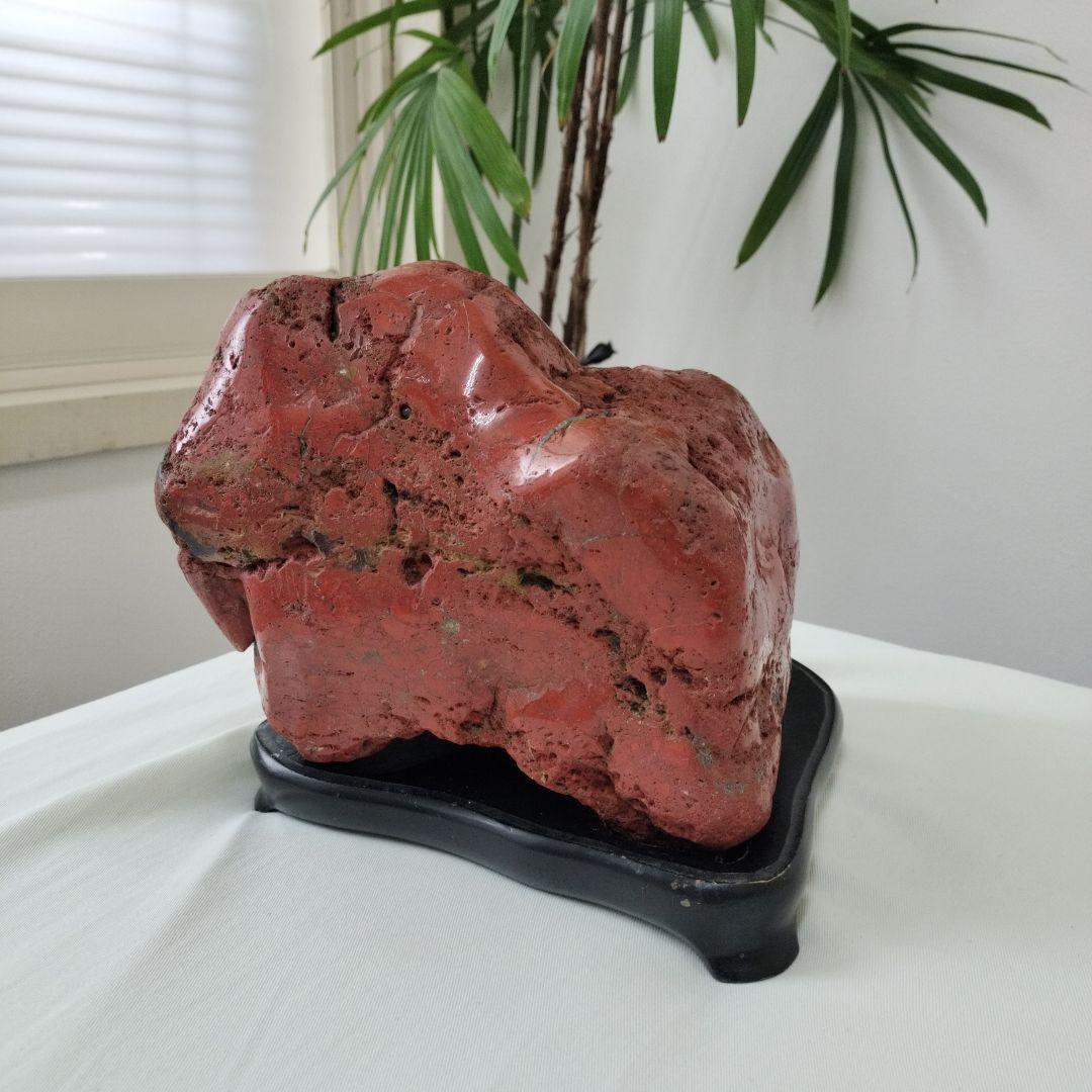 期間限定値下げ【希少】佐渡産　赤玉石　台座付き　約6kg