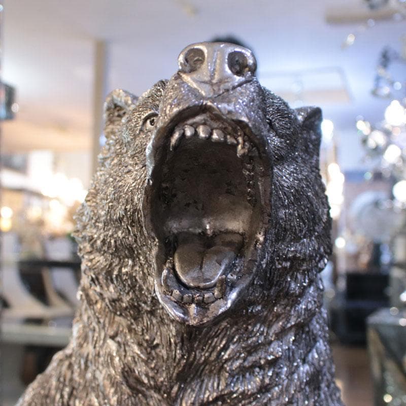 アニマルオブジェ 熊 メタリック 彫刻 店舗ディスプレイ 143-138-020