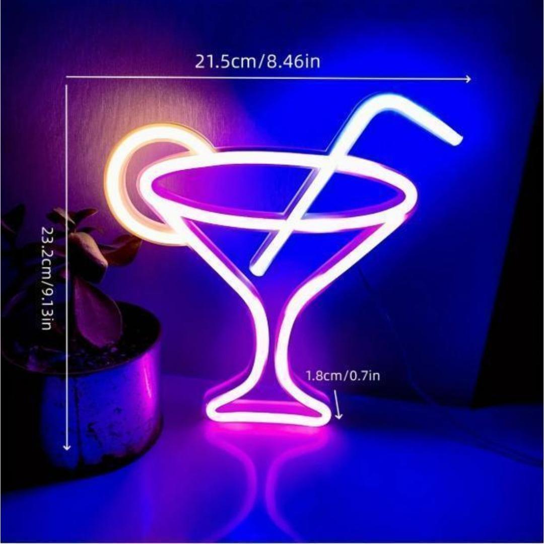 カクテル グラス ネオンサイン ネオンライト LED 照明 ライト 装飾 USB
