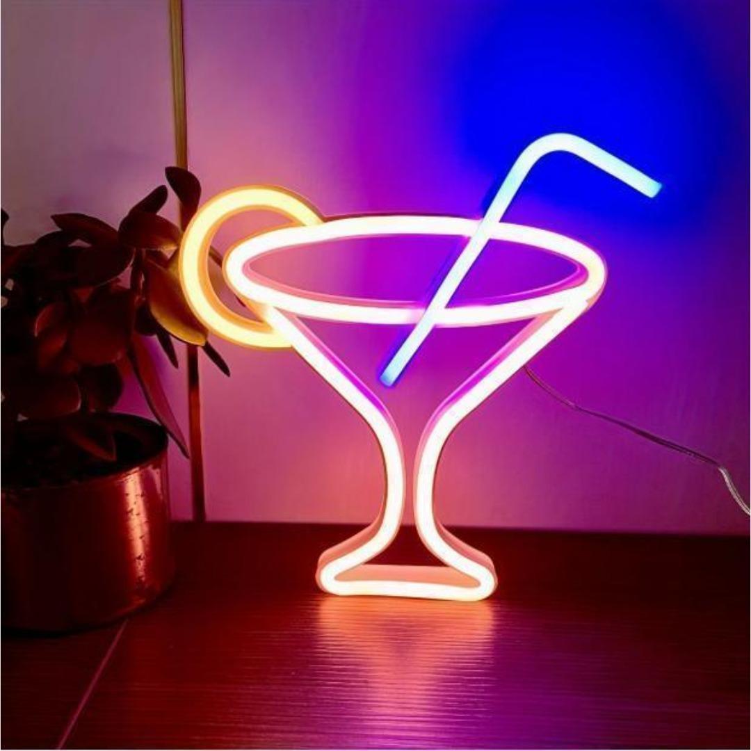 カクテル グラス ネオンサイン ネオンライト LED 照明 ライト 装飾 USB