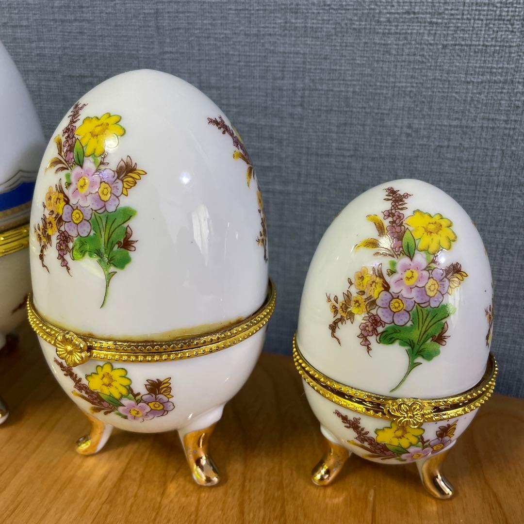 激レア未使用品⭐︎送料無料‼︎ マイセン 卵型 小物入れ 3点セット アンティーク