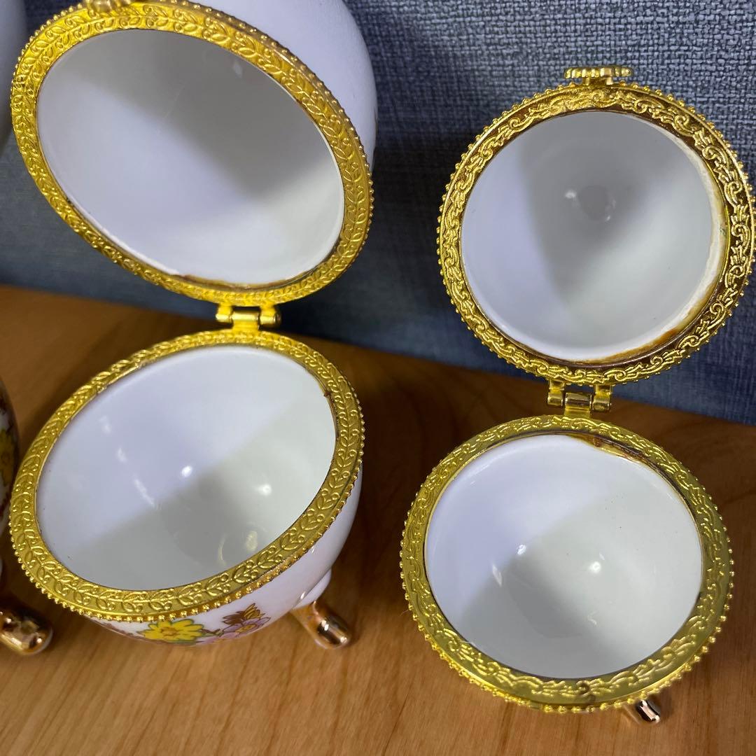 激レア未使用品⭐︎送料無料‼︎ マイセン 卵型 小物入れ 3点セット アンティーク