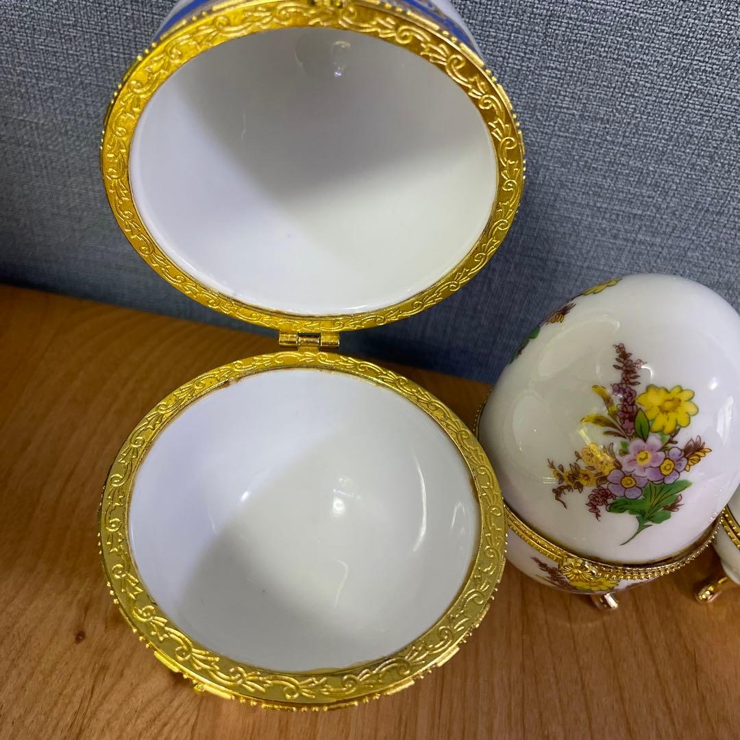 激レア未使用品⭐︎送料無料‼︎ マイセン 卵型 小物入れ 3点セット アンティーク