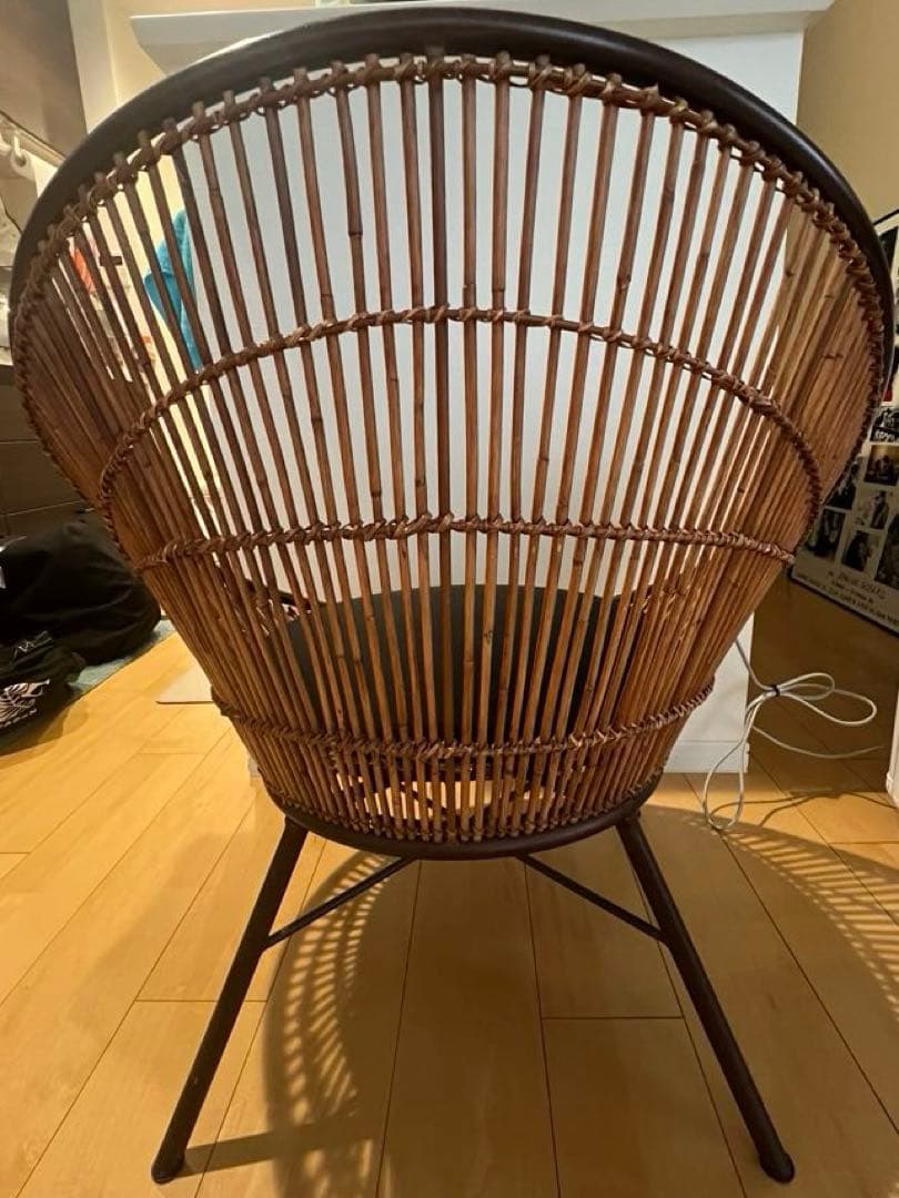 美品　1脚　ラタンチェア　ラウンジチェア　ラタン家具　アンティーク