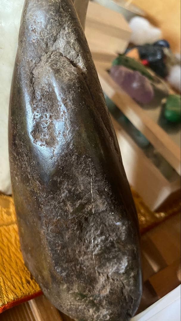 極希少 初出し】古墳期 古玉製 特大型15.5cm 石棒状祭祀具 神聖呪具