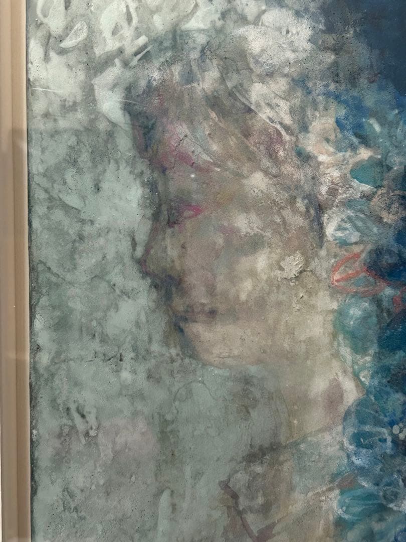 《値下げOK》梅村愛　「佇む」　日本画　絵画　共シール　箱付き