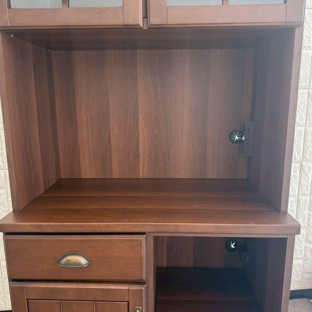 しゅう◎即購入歓迎✨ニトリ　キッチンボード　食器棚　ブラウン系　美品