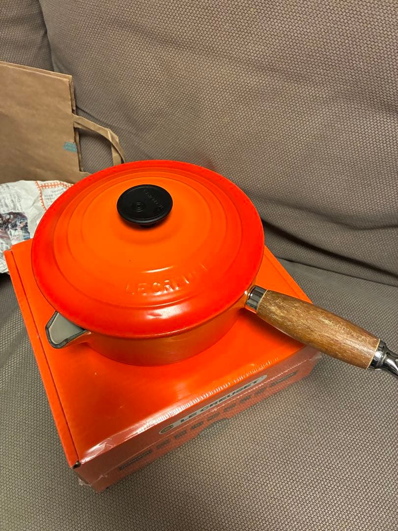 希少　ルクルーゼ 片手鍋20cm 木製ハンドル　ビンテージ