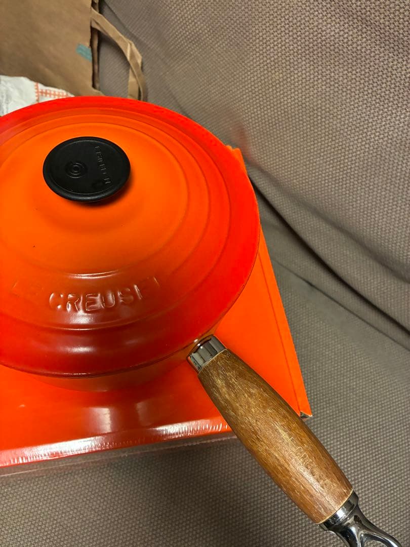 希少　ルクルーゼ 片手鍋20cm 木製ハンドル　ビンテージ