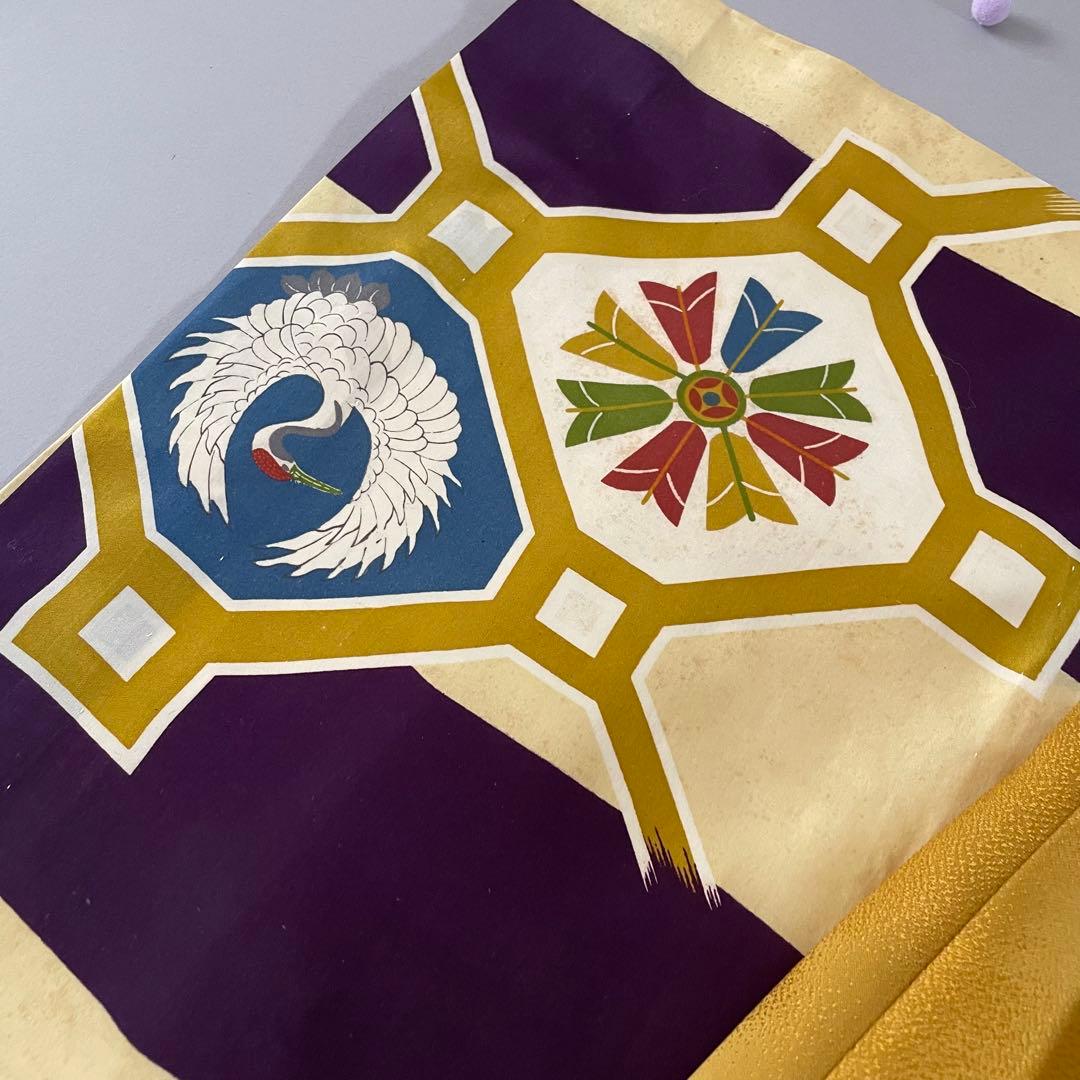 七五三　3歳　男の子　正絹アンティークお着物セット　正絹マスタード被布　黒ブーツ