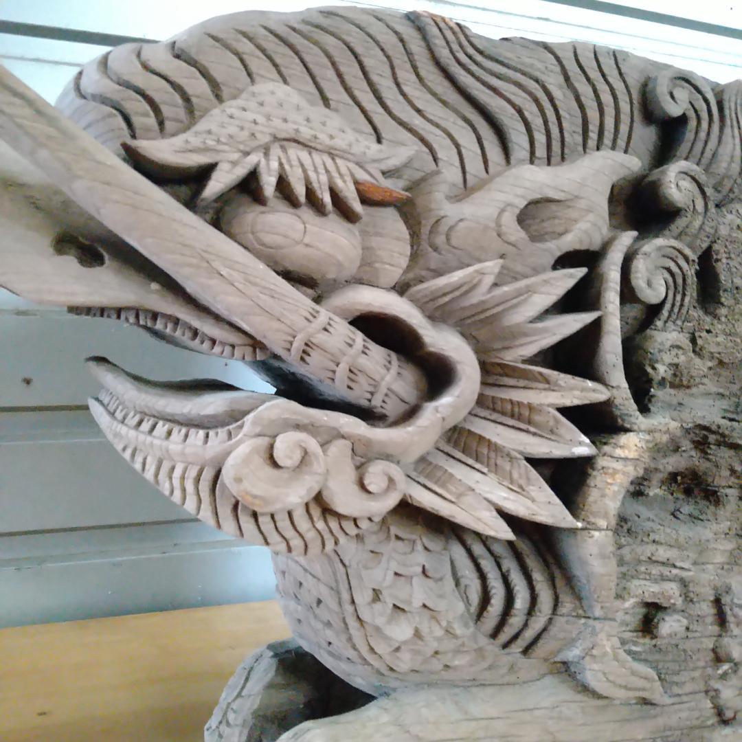 入手困難 象鼻 木鼻 木彫り 彫刻 手作り 高さ44cm 幅55cm 江戸時代