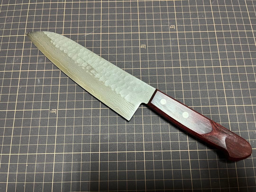 金紙鋼 ゴールドスーパー 安来鋼 三徳包丁 秘蔵炭打ち 多重層雲浮 本刃