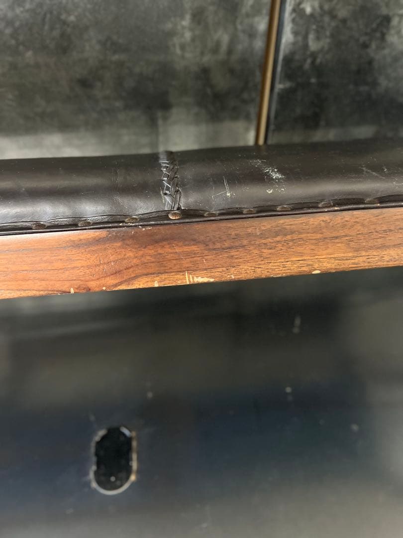 KRN　アンティーク　木製スラットバックスツール