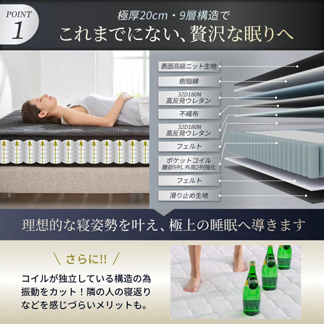 ごくみん GOKUMIN プレミアム スプリングマットレス 極厚 20cm