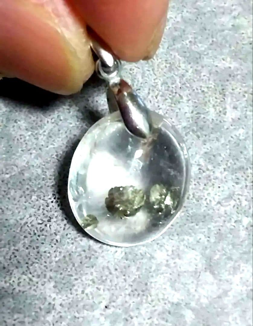 パイライト イン クオーツ silverペンダント