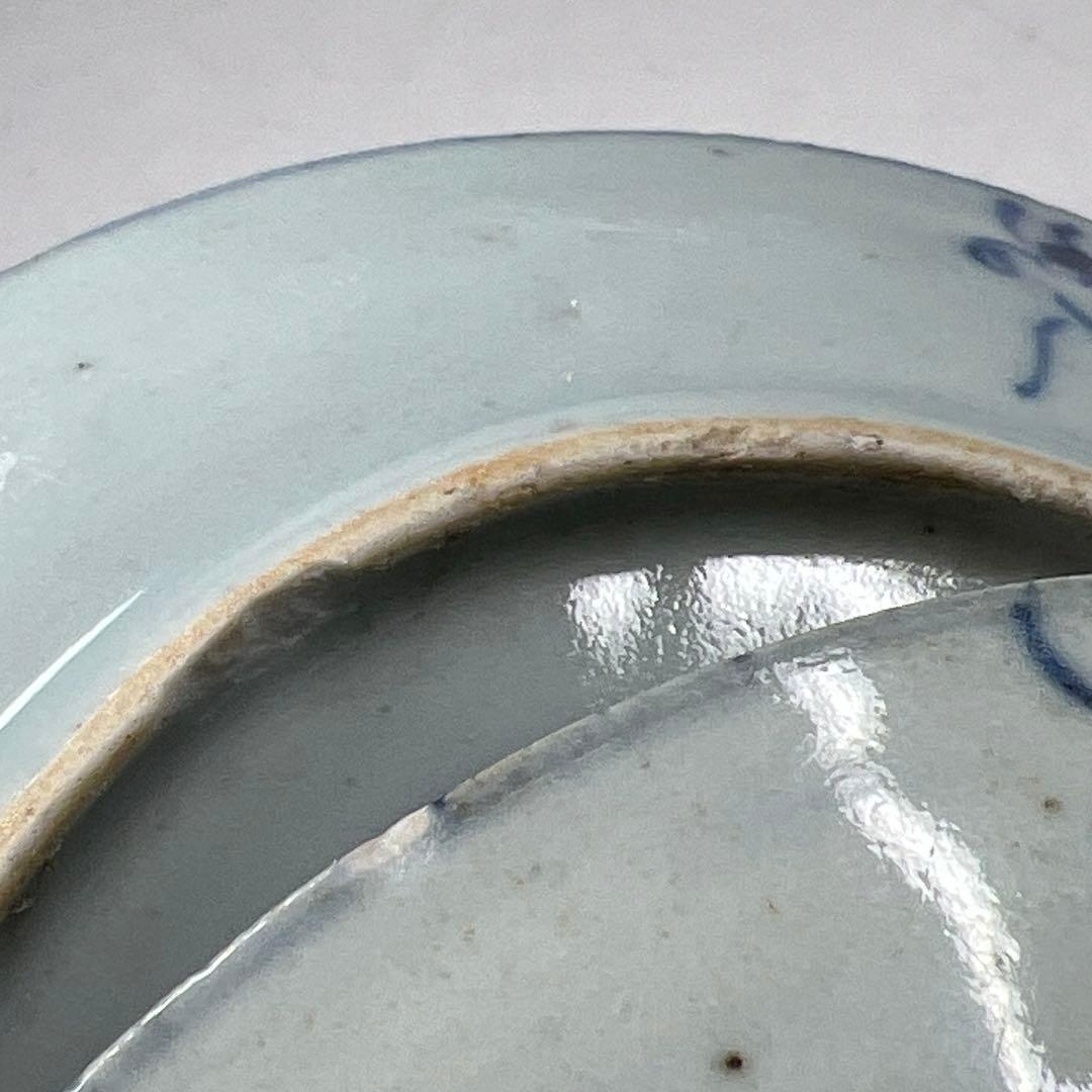 中国清朝時代　染付中皿20枚箱付直径約14.5㎝トサチニ東な7-0618⭐︎2F