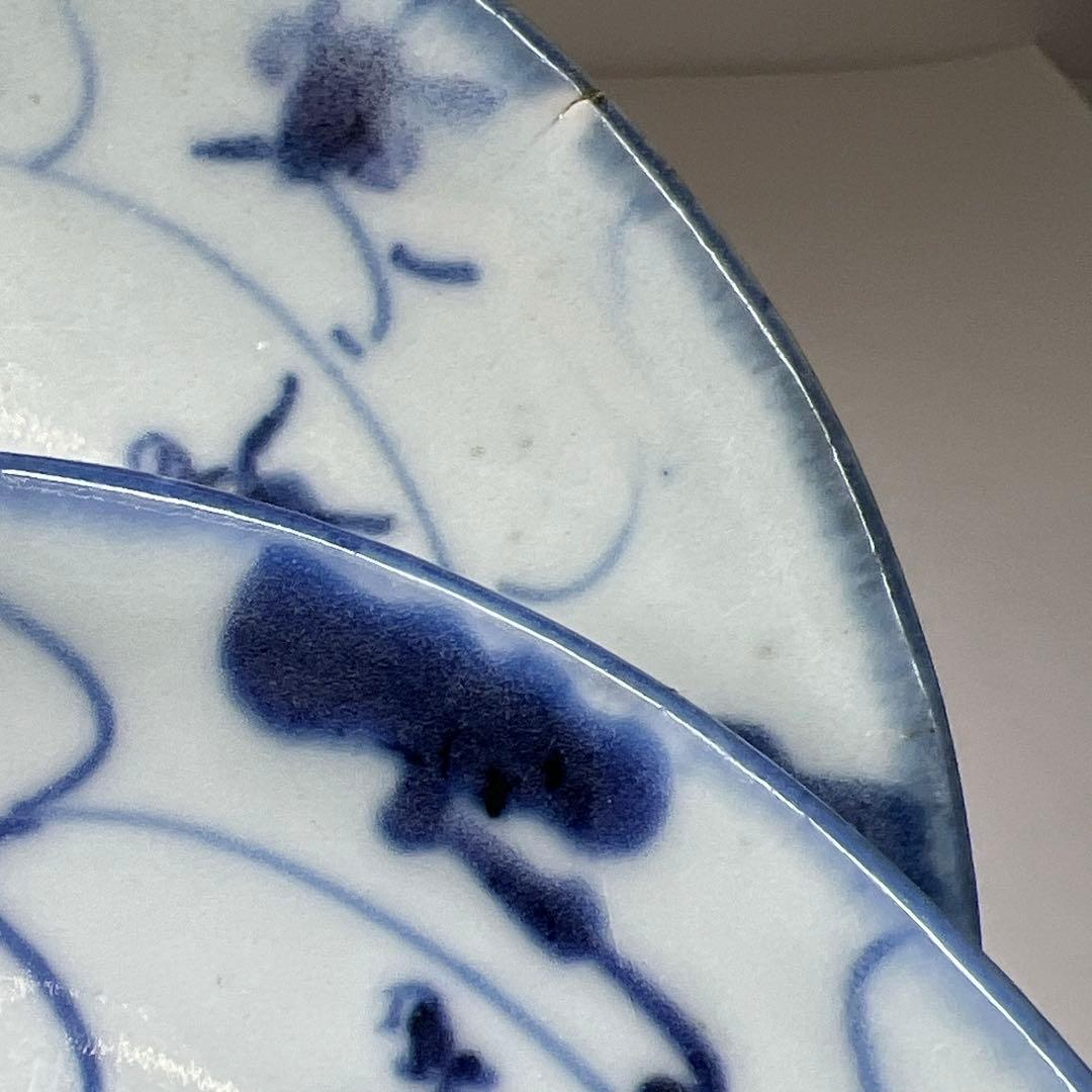 中国清朝時代　染付中皿20枚箱付直径約14.5㎝トサチニ東な7-0618⭐︎2F