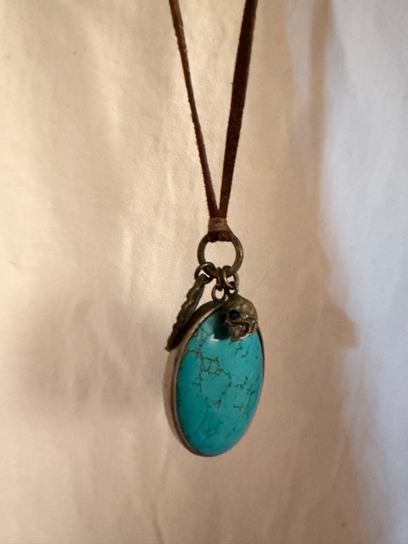 エム コーエン M cohen ターコイズペンダントレザーネックレス