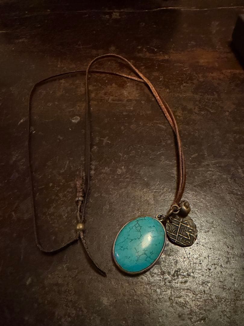 エム コーエン M cohen ターコイズペンダントレザーネックレス
