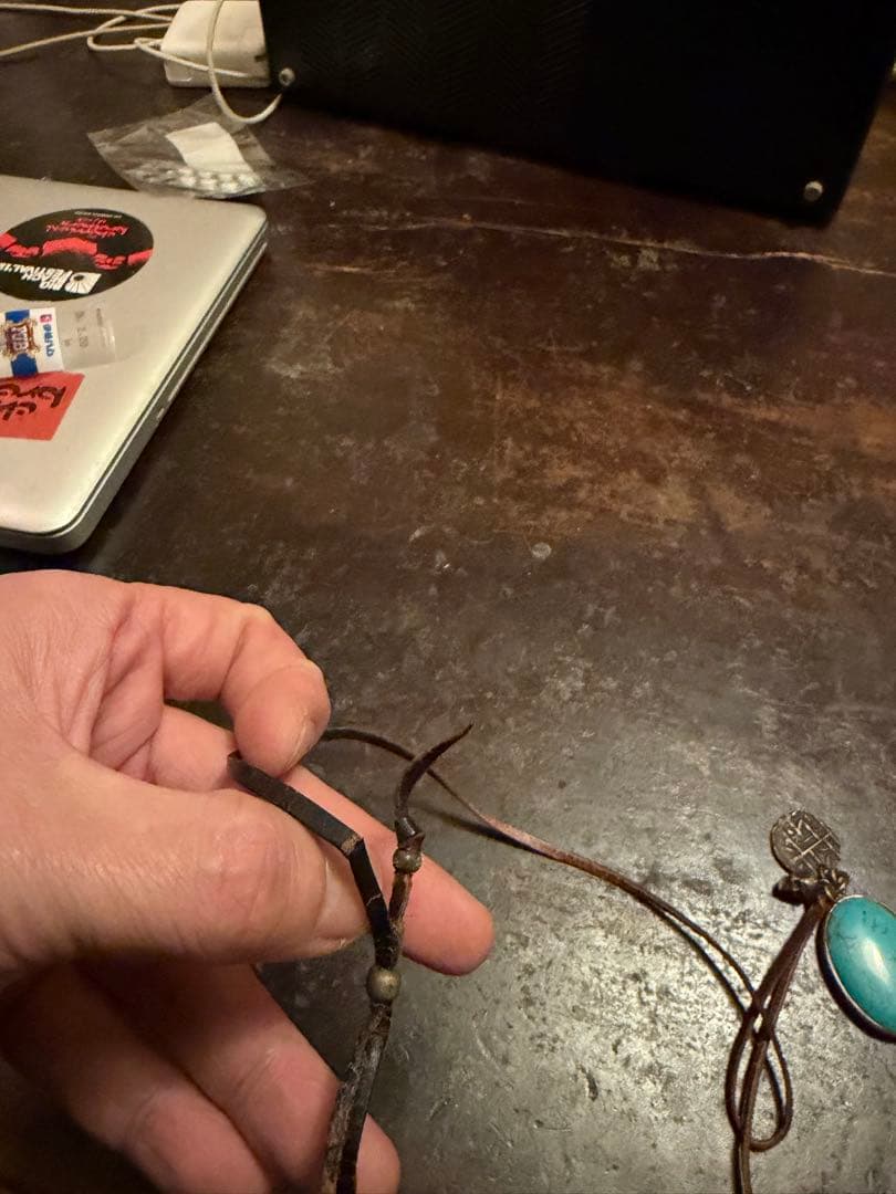 エム コーエン M cohen ターコイズペンダントレザーネックレス